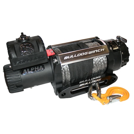 Bulldog Winch 15000lb Alpha Truck Winch, Synthetic rope, hawse fairlead 10048